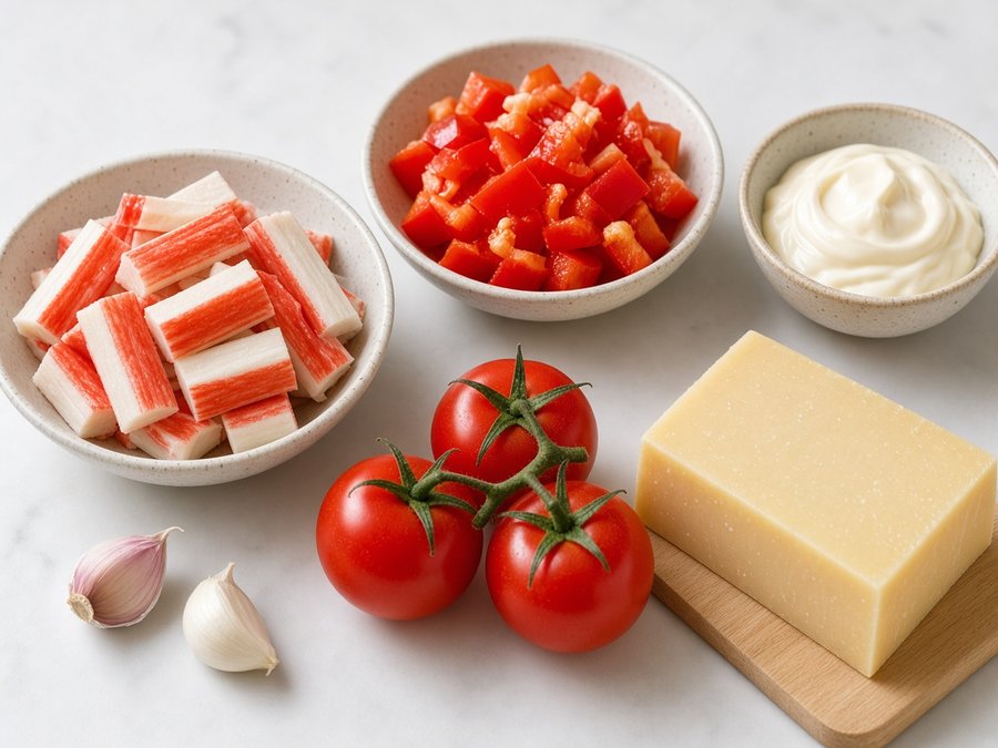Продукты для салата «Красное море»