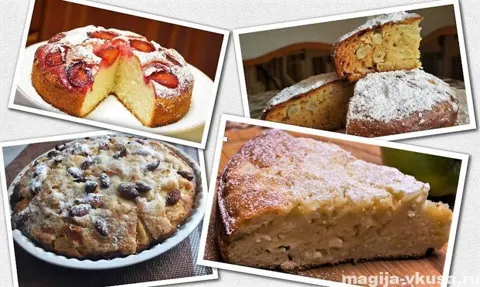 Пышная шарлотка на кефире: 10 пошаговых рецептов